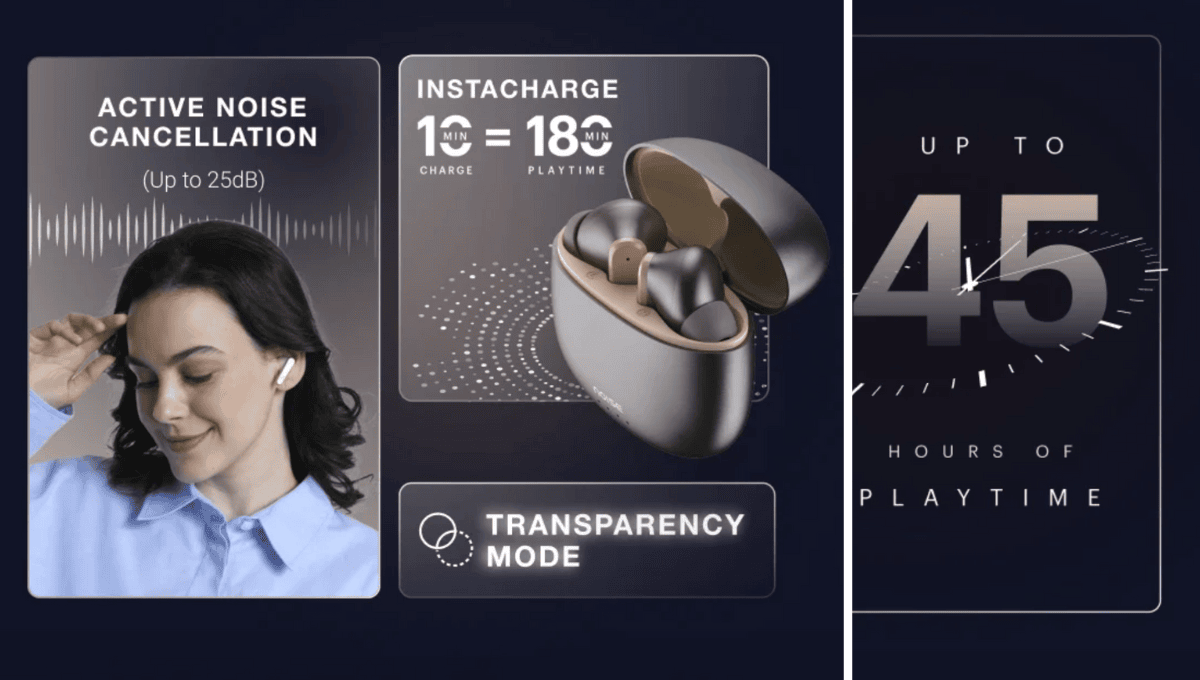 Noise Buds VS104 Max Truly Wireless Earbuds Launched at Rs 1699, Active Noise Cancellation, 45 Hours Playback time