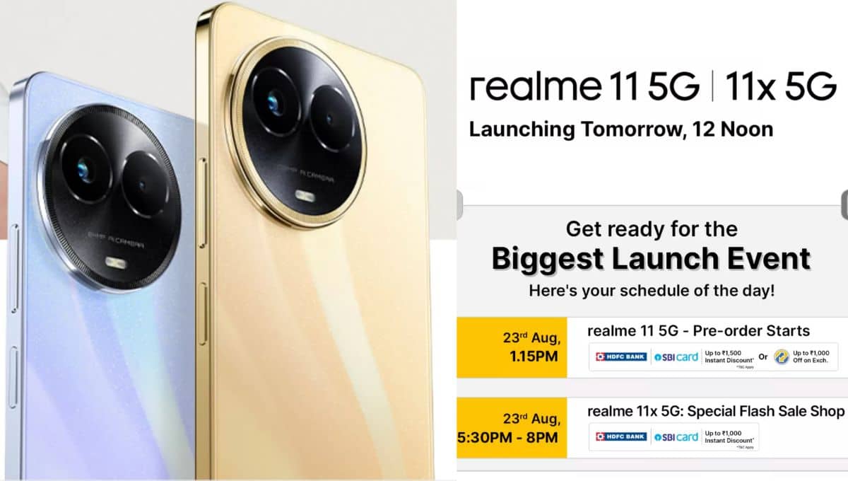 Realme 11 5G and Realme 11X 5G to be launched on flipkart on 23rd August, price, features, camera, battery, storage